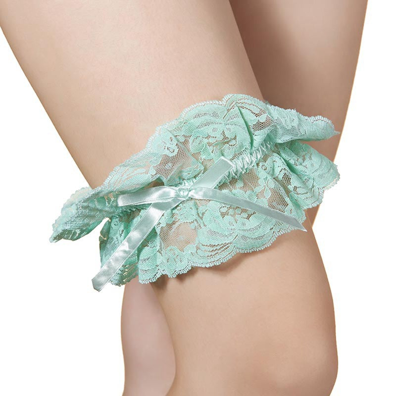Wide Lace Colorful Ribbon Bridal Leg Ring