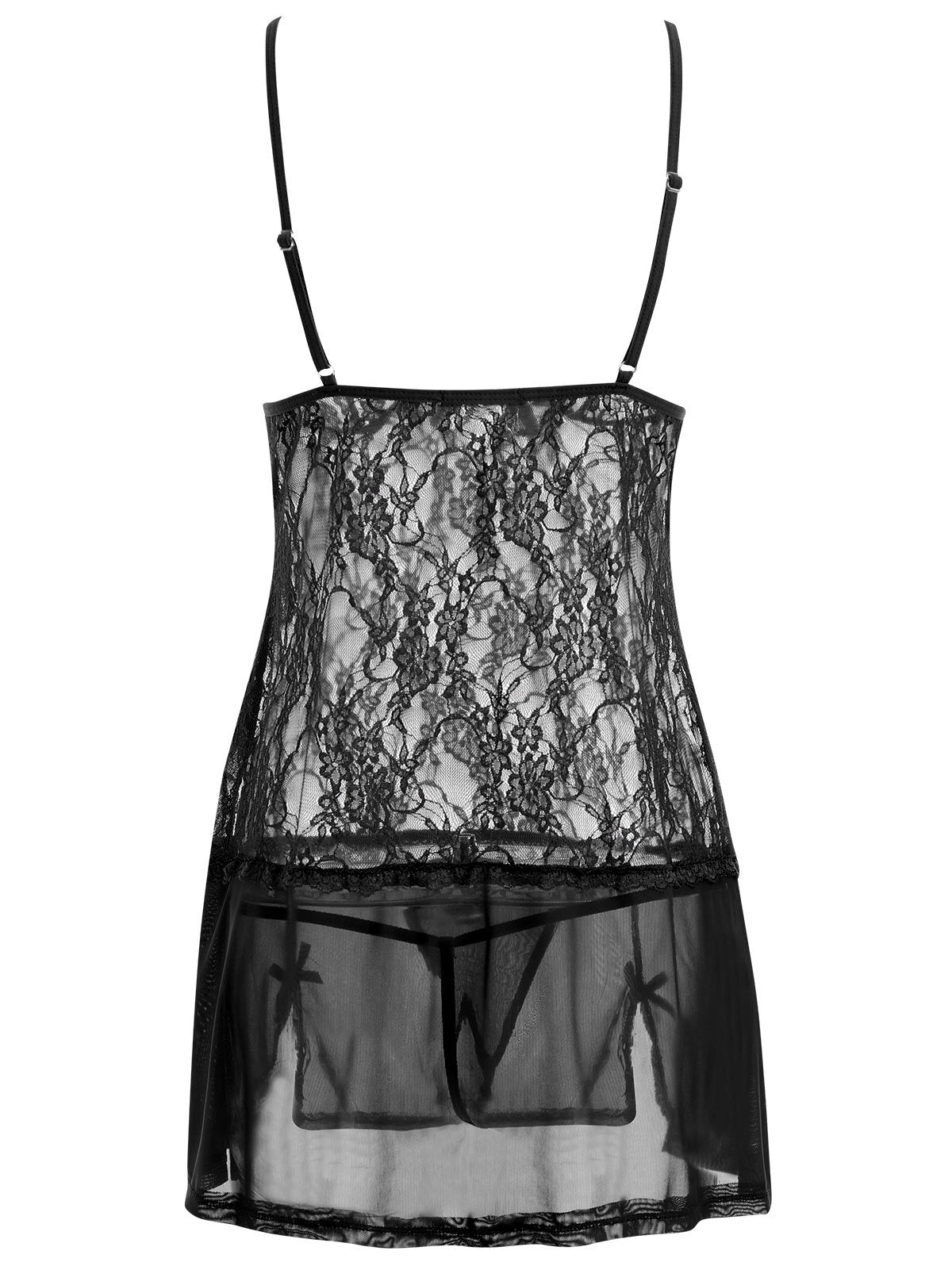 Sexy Pajamas Set Lace Suspenders Perspective Temptation Nightdress