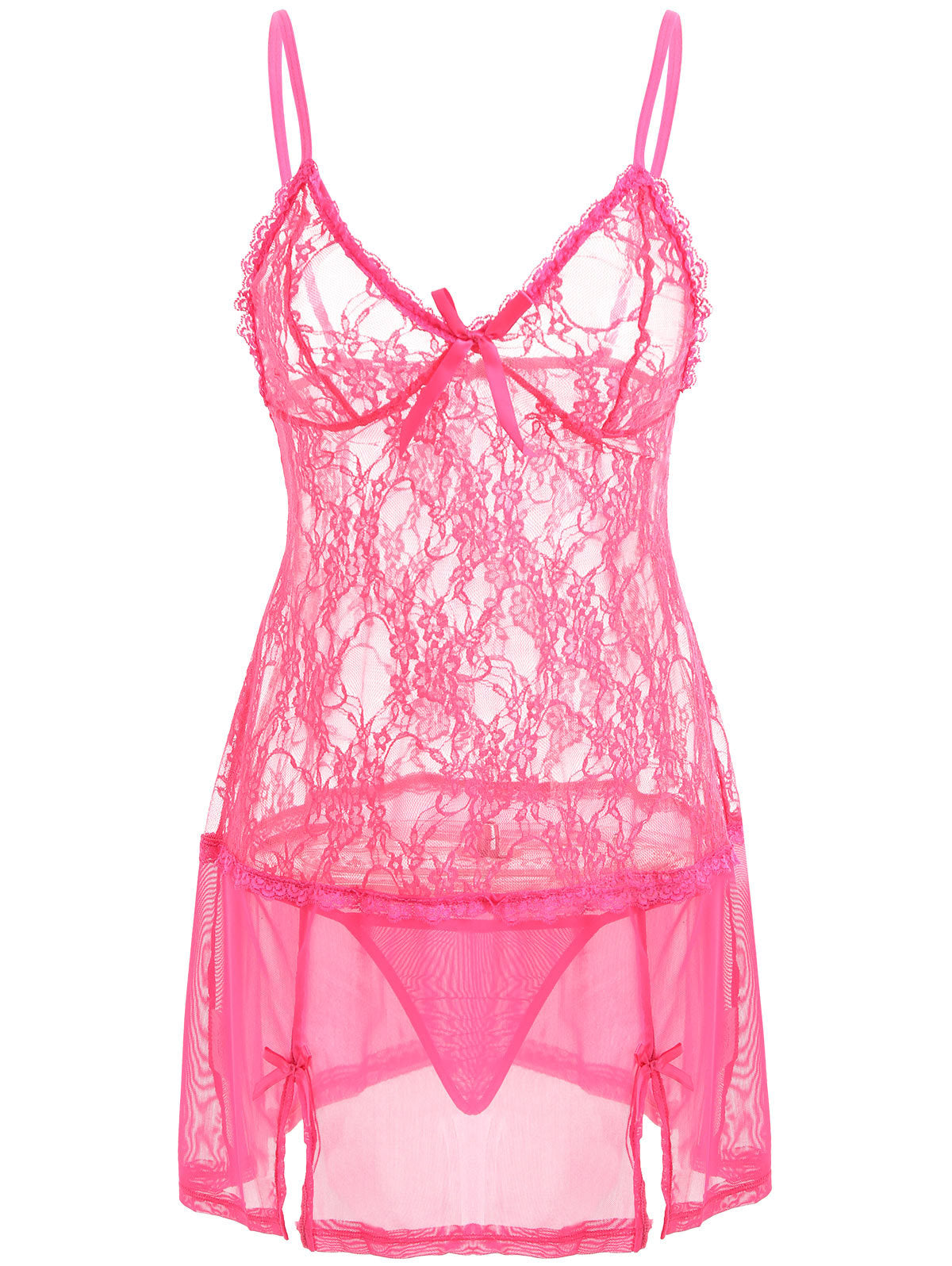 Sexy Pajamas Set Lace Suspenders Perspective Temptation Nightdress