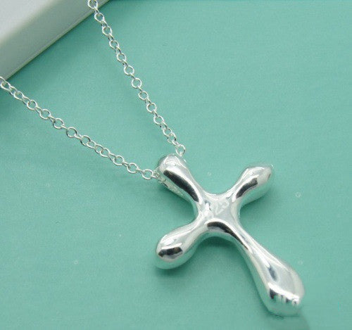 New Silver Cross Pendant Necklace in stock