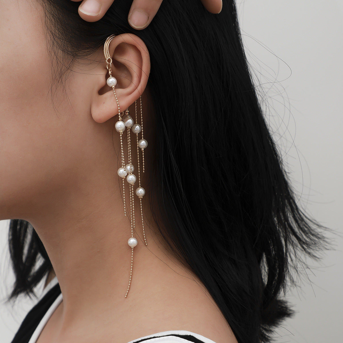 Super Fairy Pearl Tassel Earring Girl