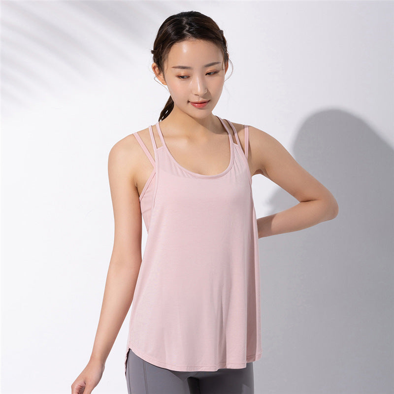 Yoga Clothes Short-sleeved T-shirt Women's Summer A-shaped Nude Beauty Back Top