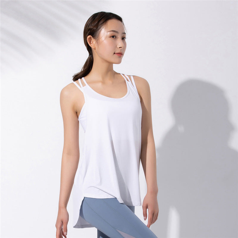 Yoga Clothes Short-sleeved T-shirt Women's Summer A-shaped Nude Beauty Back Top