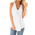 Loose Sleeveless Solid Color Top Chiffon Shirt