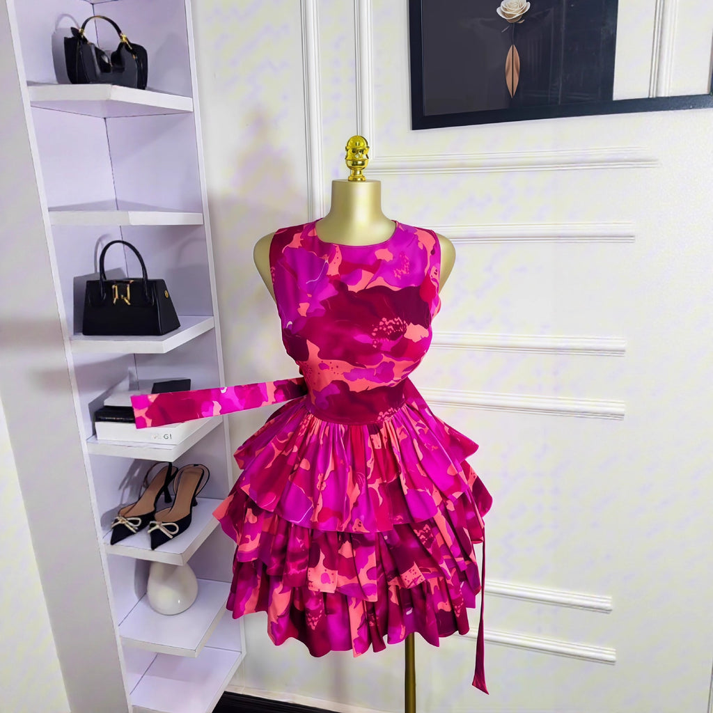 Ruffled Short Three-tiered Cake Skirt