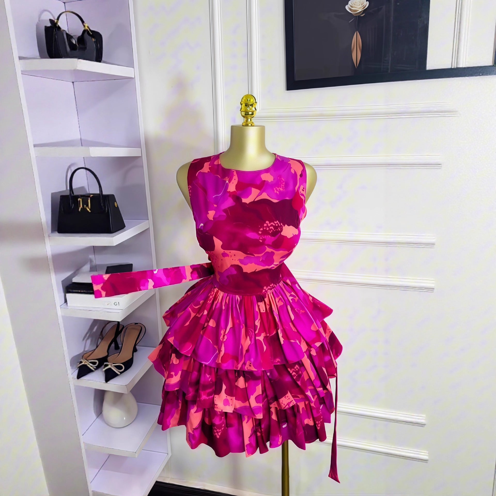 Ruffled Short Three-tiered Cake Skirt