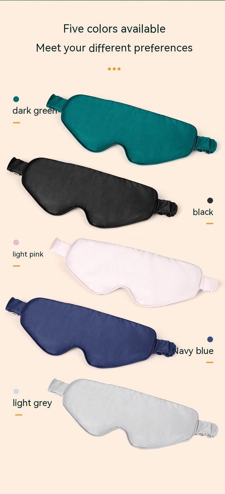 Temperature Control Timing Heating Simulation Silky Fabric Hot Compress Relieve Eye Fatigue Blackout Sleep Eye Shield