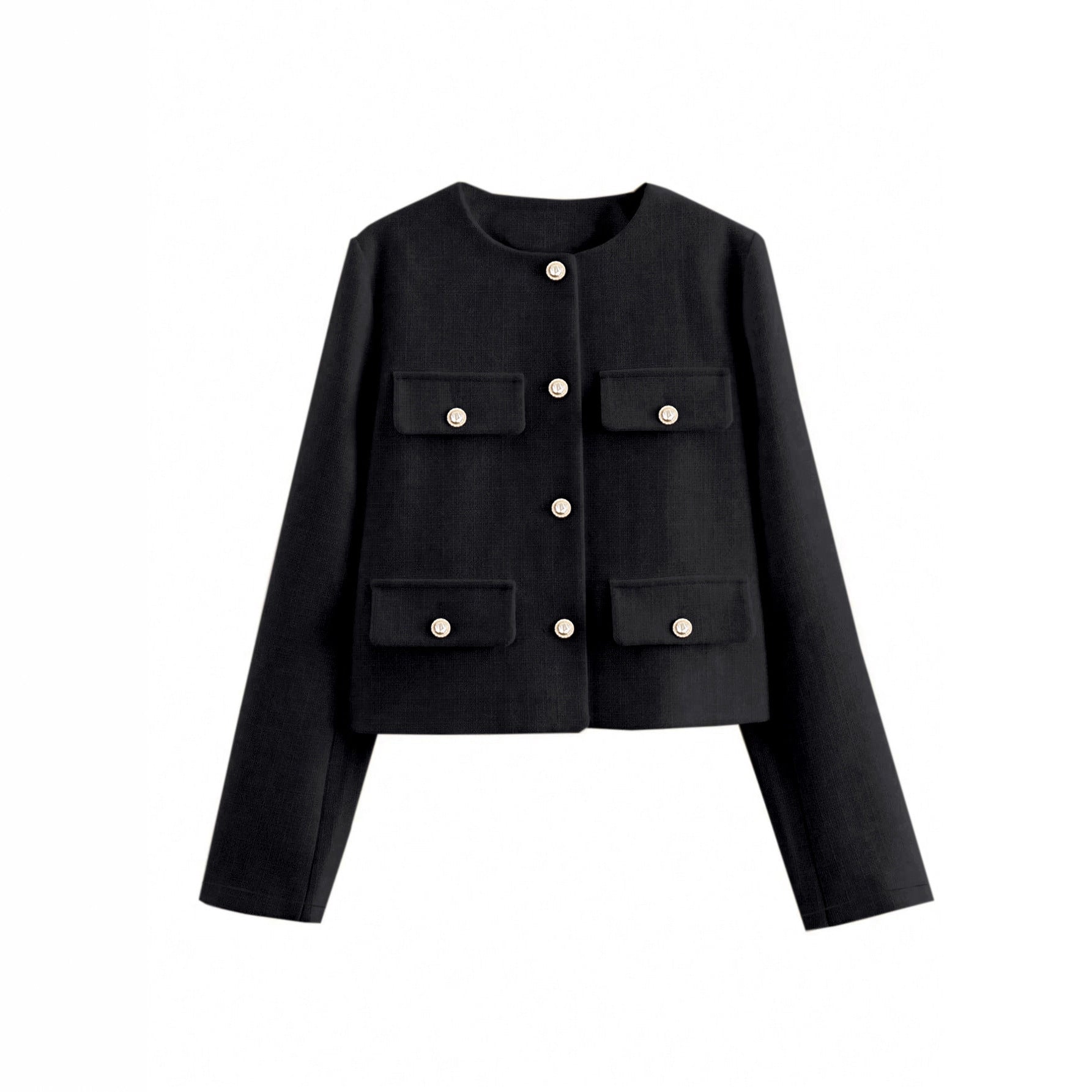 New Round Neck Autumn Fashion Short Round Neck Wool Coat