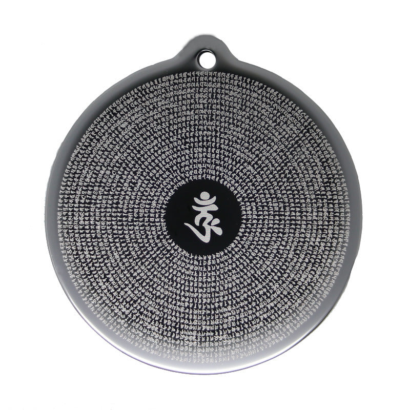 Tungsten gold round pendant