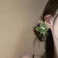 Ethereal Butterfly Pearl Tassel Headpiece With A Fairy-like Feathered Sidesophisticated And Luxe