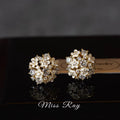 2026 New French Pastoral Fairy Zircon Floral Stud Earrings, Spring Forest Style Light Luxury Sweet Elegant Ear Jewelry For Women