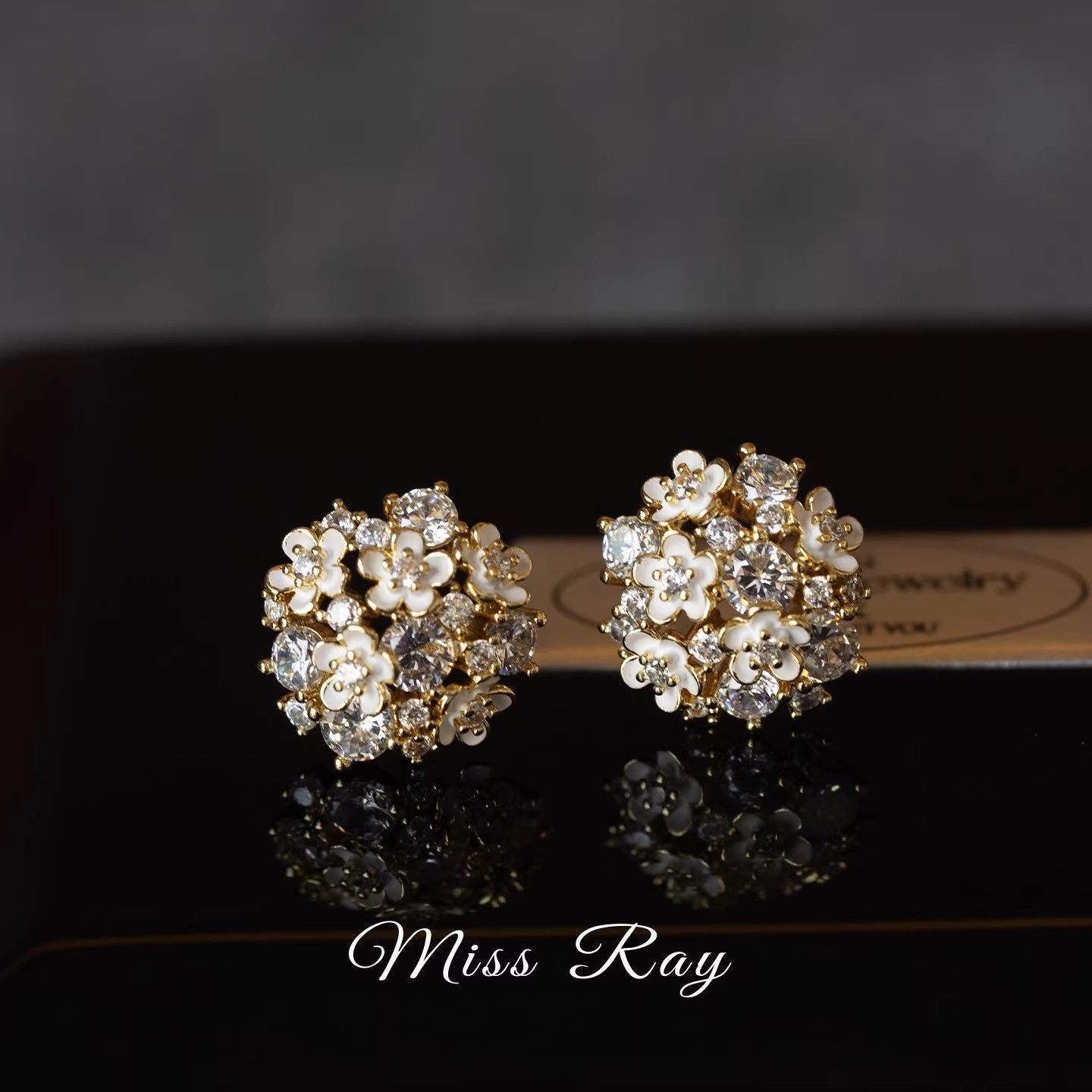 2026 New French Pastoral Fairy Zircon Floral Stud Earrings, Spring Forest Style Light Luxury Sweet Elegant Ear Jewelry For Women