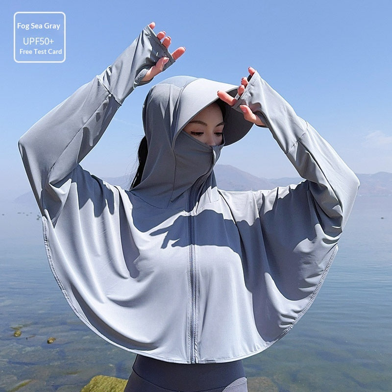 Womens Large-size Summer Sun-protective Clothing With A Wide Brim