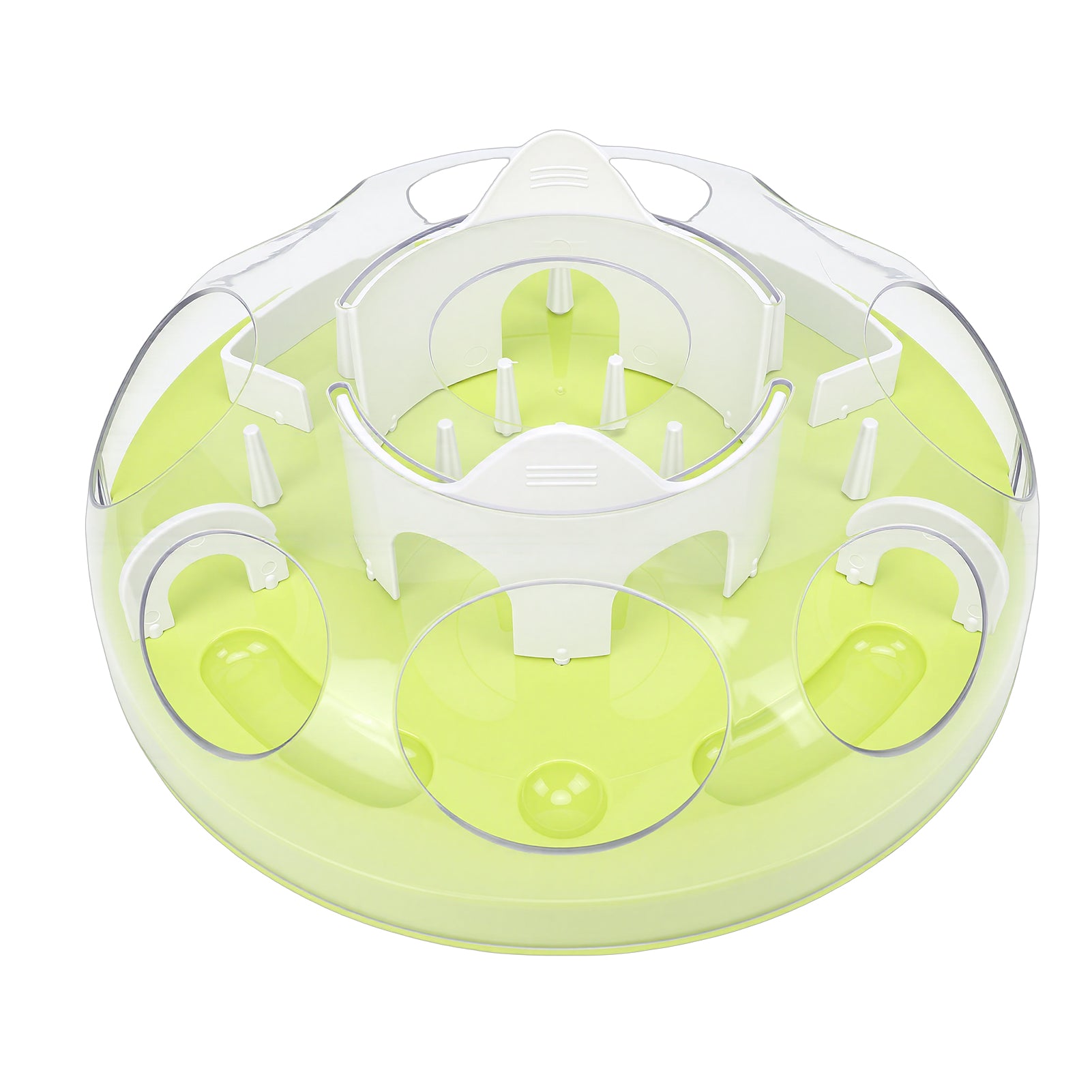 Interactive Cat Puzzle Feeder Funny Cat Puzzle Food Dispenser Enrichment Toy For Pets Play And Exercise Green