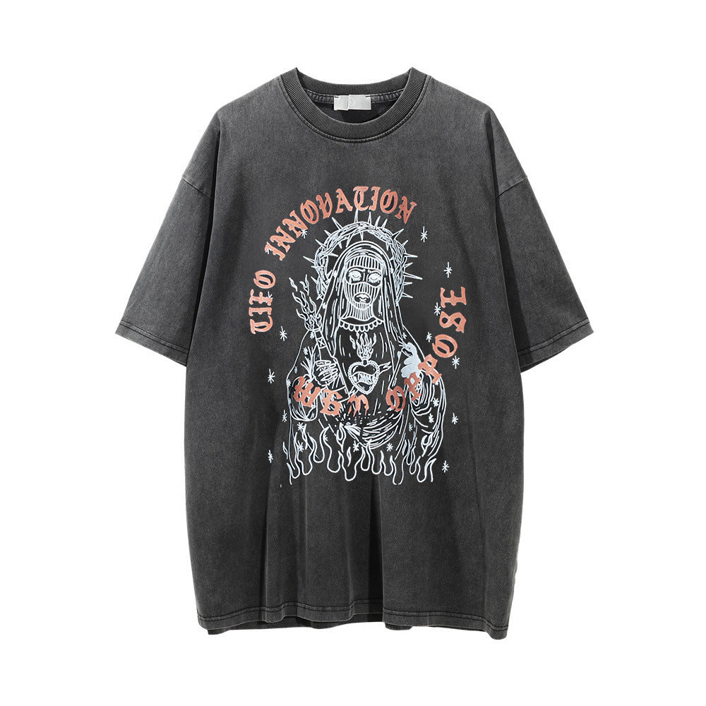 Men's Portrait Printing Short-sleeved T-shirt