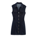 Women's Versatile Classic Denim Mini Dress