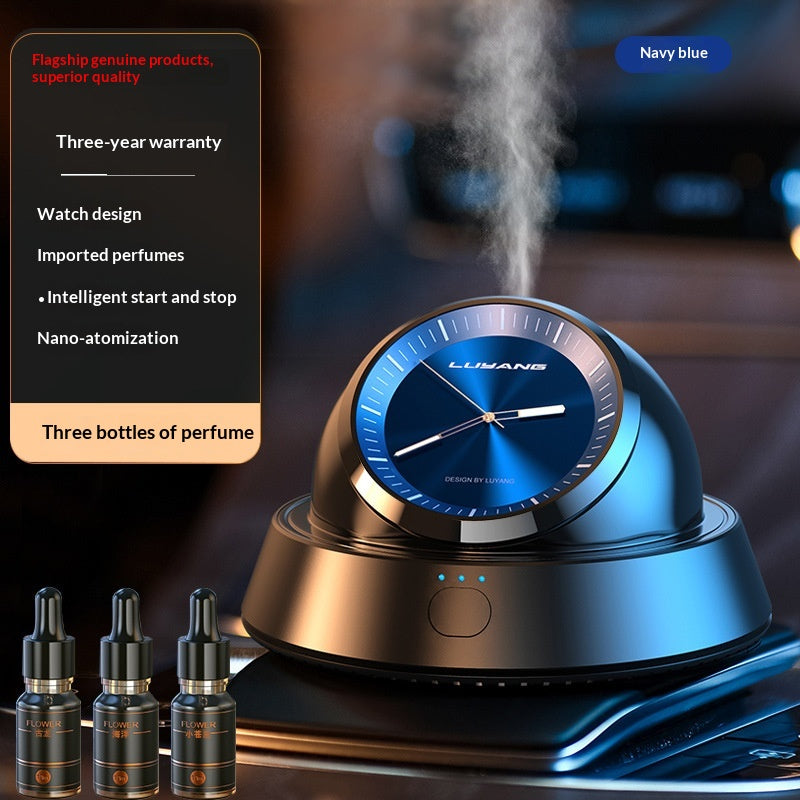 Smart In-car Aromatherapy Clock Ornament With A Light, Long-lasting Fragrance