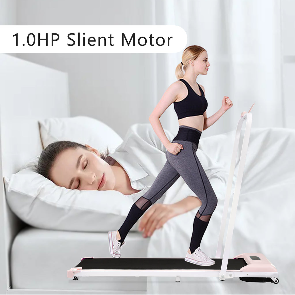 2 In 1 Treadmill For Home, Treadmill With Remote Control 1-6 Km H Speed With LED Display & Bluetooth Speaker & Phone Holder, Treadmill For Home & Office, Easy To Fold, Assembly Distance