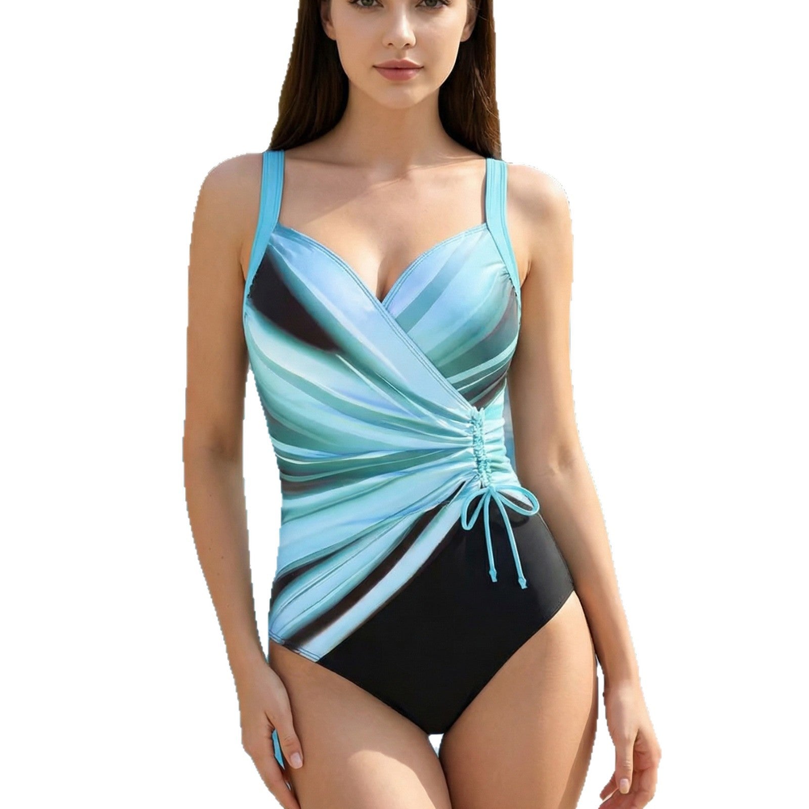 Striped-print Backless Swimsuit Womens Bikini