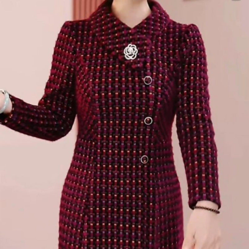Womens Thickened Fashionable Casual Slim-Fit Dress