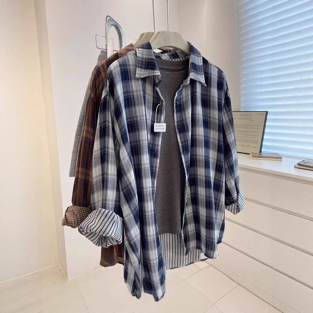 Fashionable Loose-fit Laid-back Vintage-style Versatile Blouse Cardigan Top