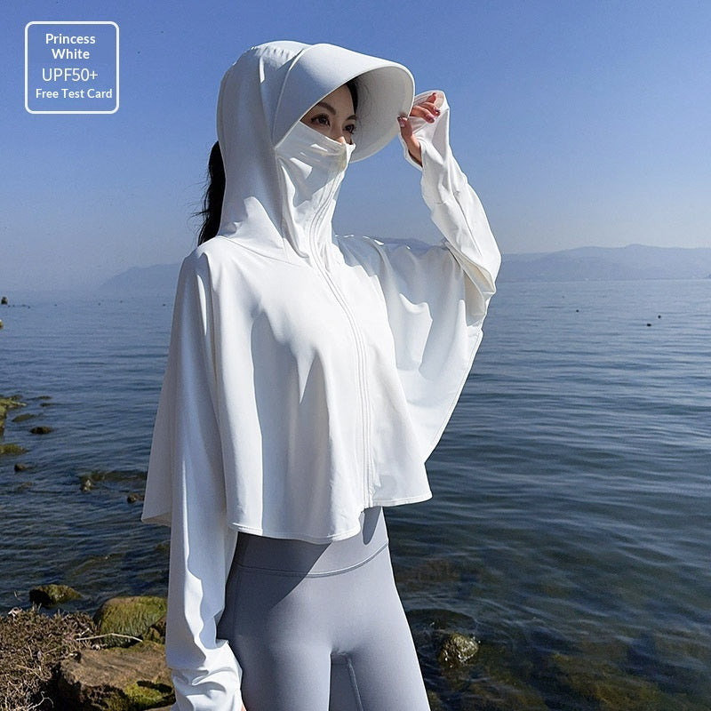 Womens Large-size Summer Sun-protective Clothing With A Wide Brim