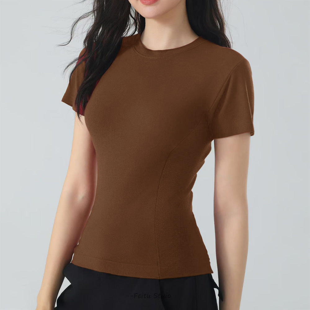Womens Tightfitting Short Sleeve Yoga Top