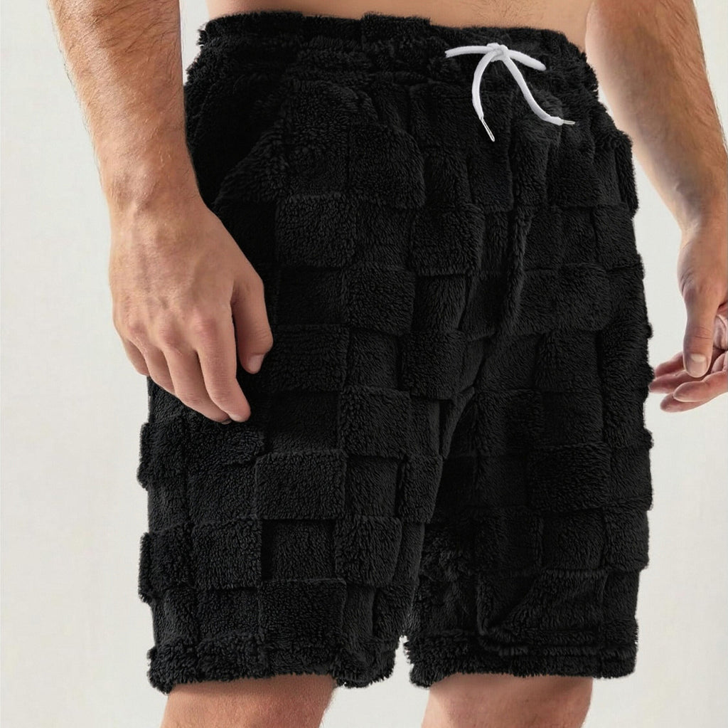 Straight-leg Plaid Mens Athletic Shorts