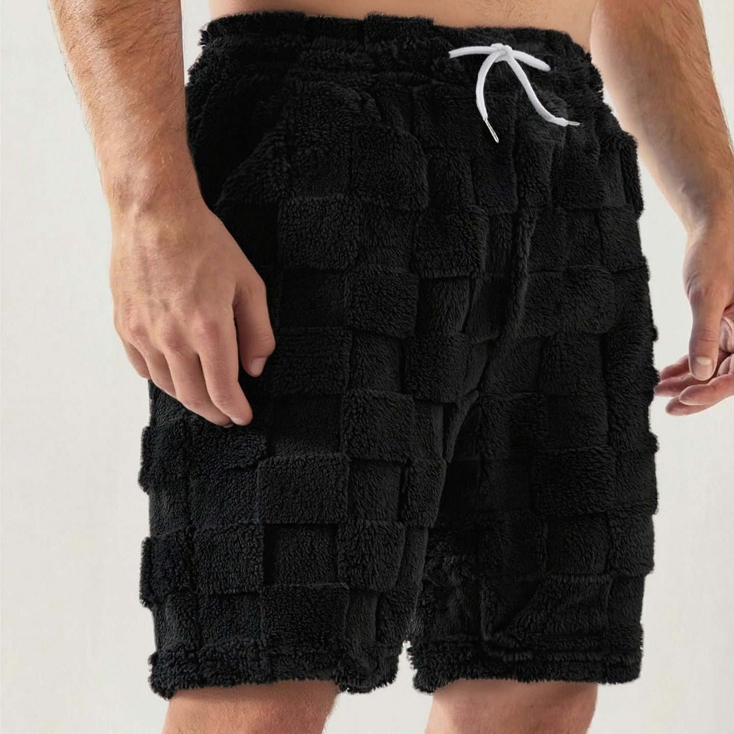 Straight-leg Plaid Mens Athletic Shorts