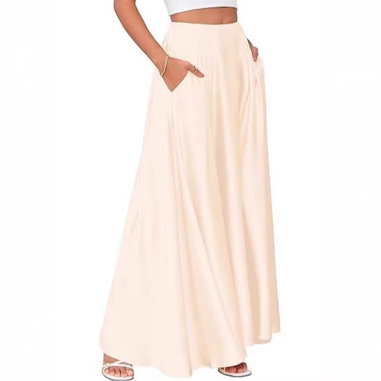 New Elegant Solid-color Pocket Dress For Women