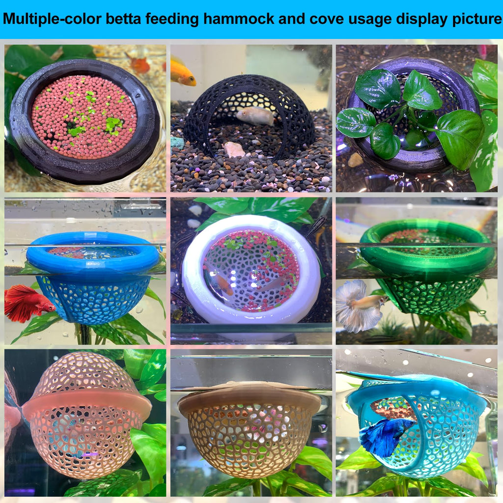 2pcs White Floating Betta Fish Hammock Bed,Beta Hide Cave And Resting Spot,Fish Tank Accessories Decor Toy,Betta Fish Feeding Ring For Aquarium,Shrimp Betta Log Bed-1pcs Big And 1pcs Small