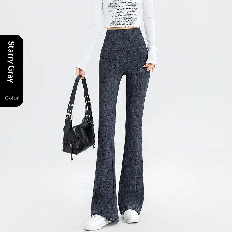 Womens Denim Bootcut Shark Leg Pants