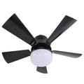 Ceiling Fan Light Dimmable 3 Color Temp 3 Wind Speed 1H 2H 4H Timer E26 Small Fan Lamp With Remote For Bedroom Kitchen 85‑265V Black