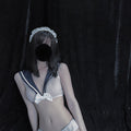 Sailor lapel mesh sheer ladies suit