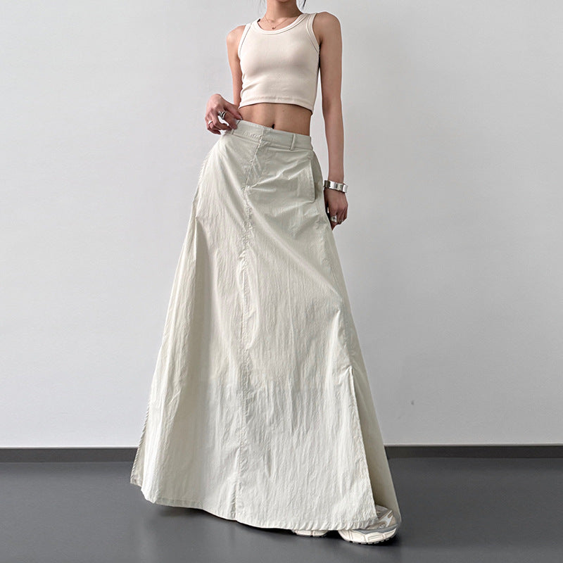 Summer Lightweight Fabric Slit Sun-protection Skirt