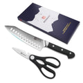 2-Piece Chef's Knife And Kitchen Shears Set  Stainless Steel Slicing Knife  Gift Set