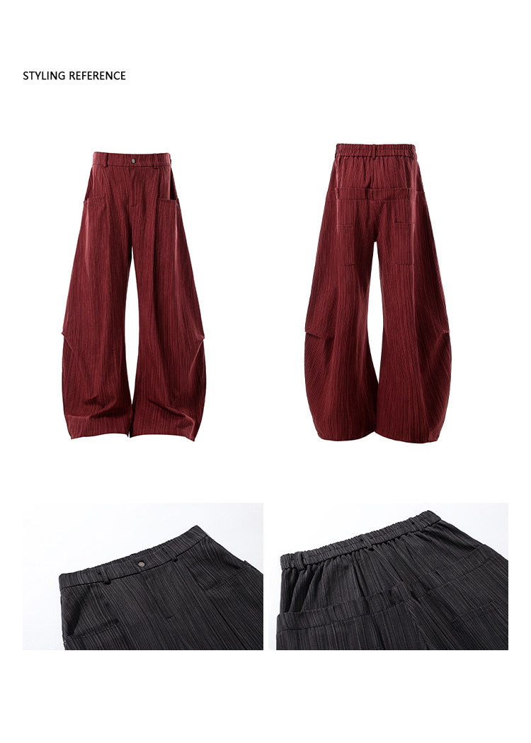Autumn Front-pocket Tree-pattern Vintage Relaxed-fit Bootcut Pants