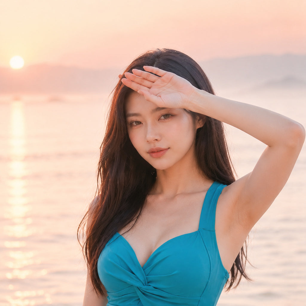 Fitted-waist Skirt-style One-piece Swimsuit For Women