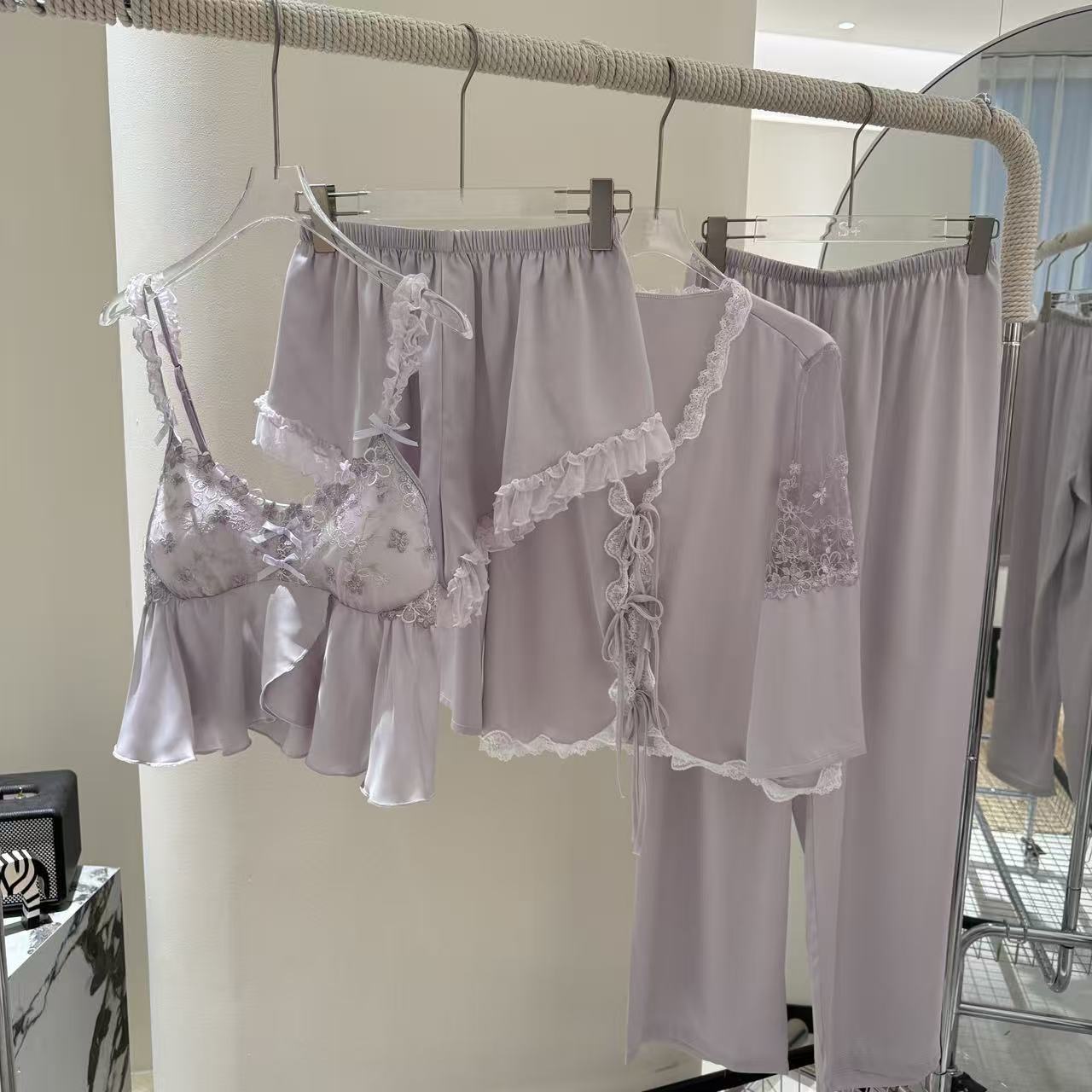 Strap Shorts, New-style Four-piece Pajama Set