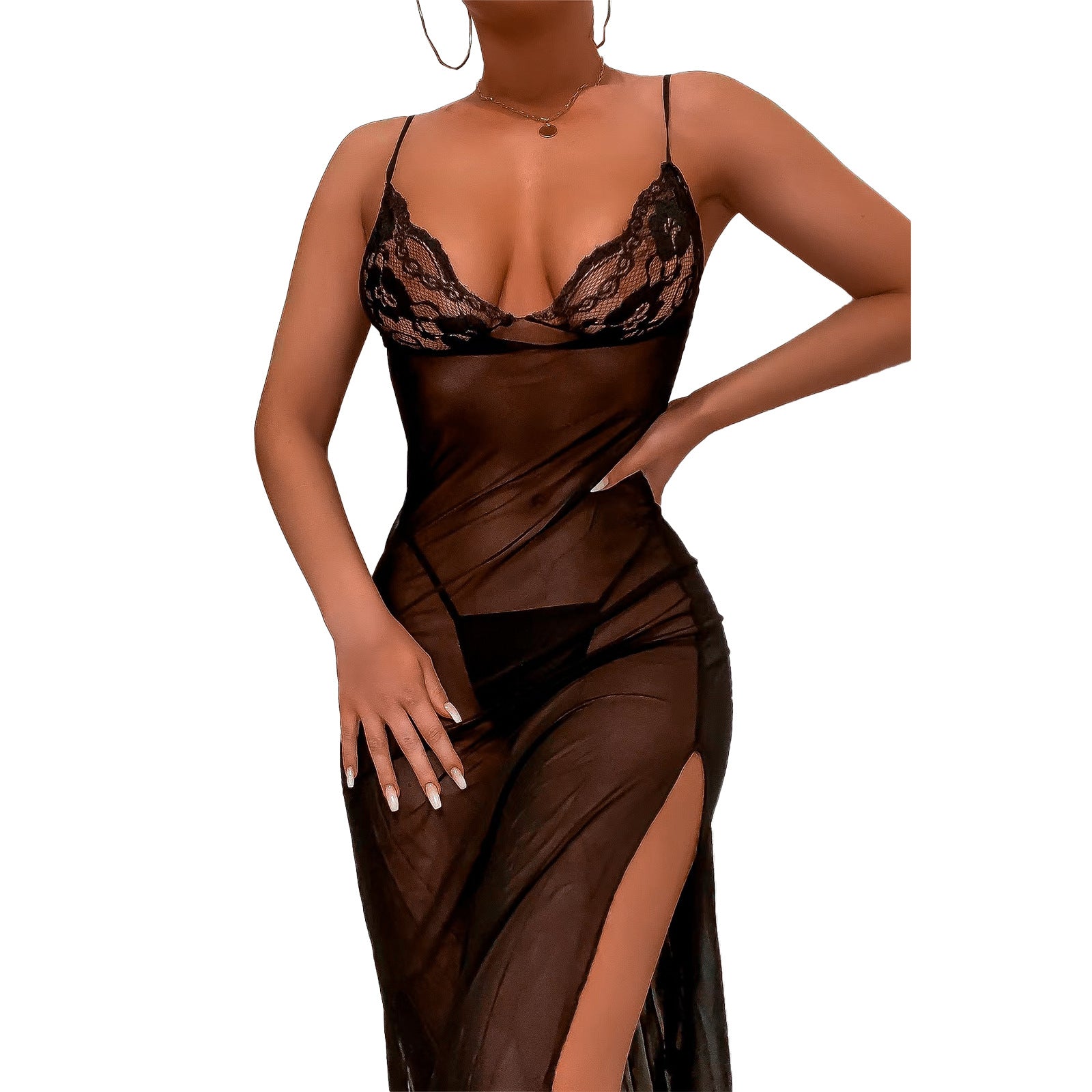 Women's Seductive Perspective Backless Dress