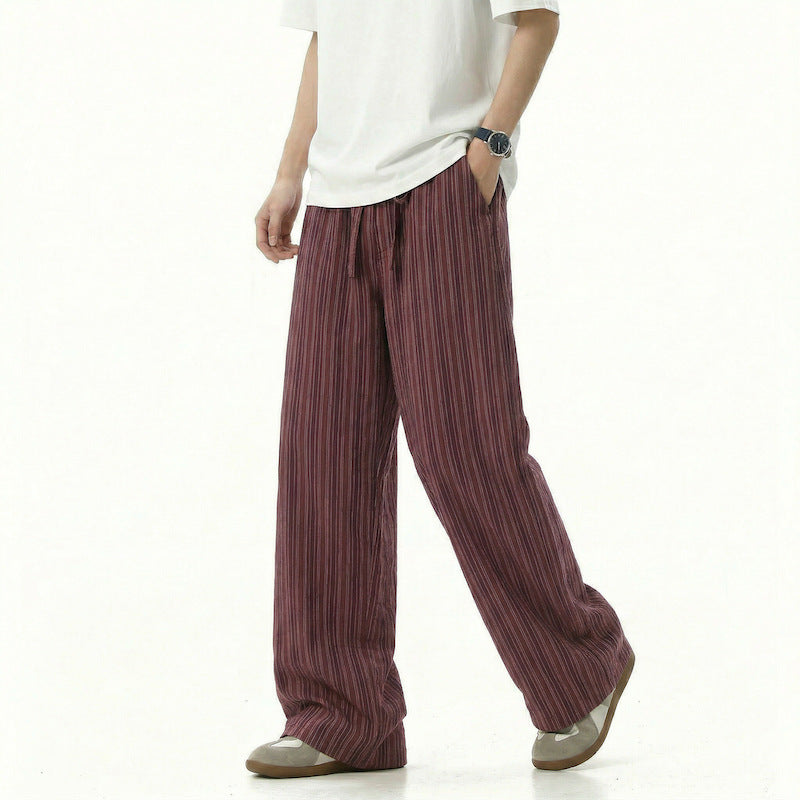 Gender-neutral Pleated Casual Loose-fit Bubble-cloth Pants