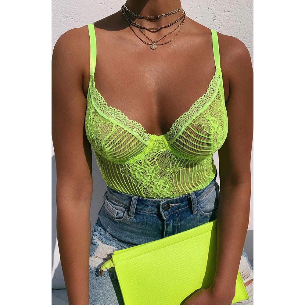 Lace stitching sexy jumpsuit