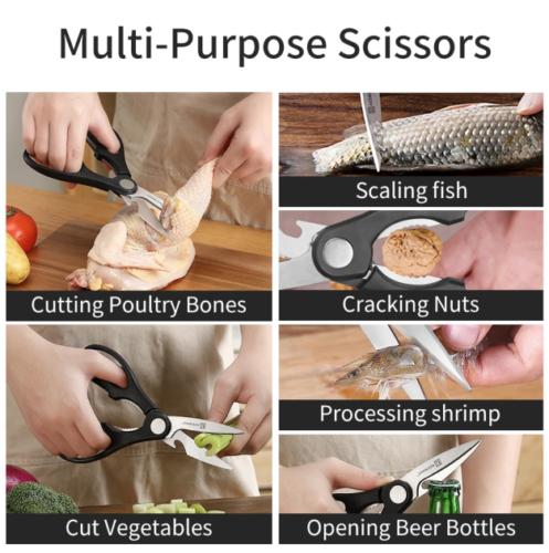2-Piece Chef's Knife And Kitchen Shears Set  Stainless Steel Slicing Knife  Gift Set