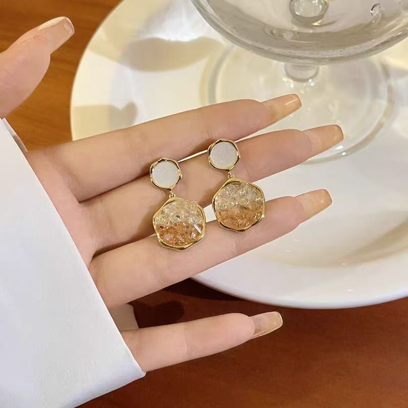 2026 New Bestselling Crystal Drop Earrings For Women, Niche Designer High-End Light Luxury Elegant Stud & Clip On Ear Jewelry