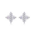 S925 Sterling Silver Gold Plated Clover Stud Earrings, D-VVS1 Moissanite, 1.2g Women's Jewelry Gift Box