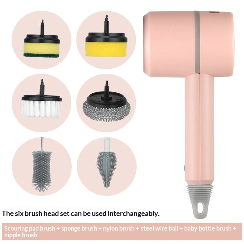 Multi Functional Cleaning Electric Household Bottle Brush Long Handle Replaceable