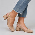 Women's Pointed Toe Slingback High Heels - One Strap Sandals for Large Sizes 40-43 Spring Summer Fashion Footwear