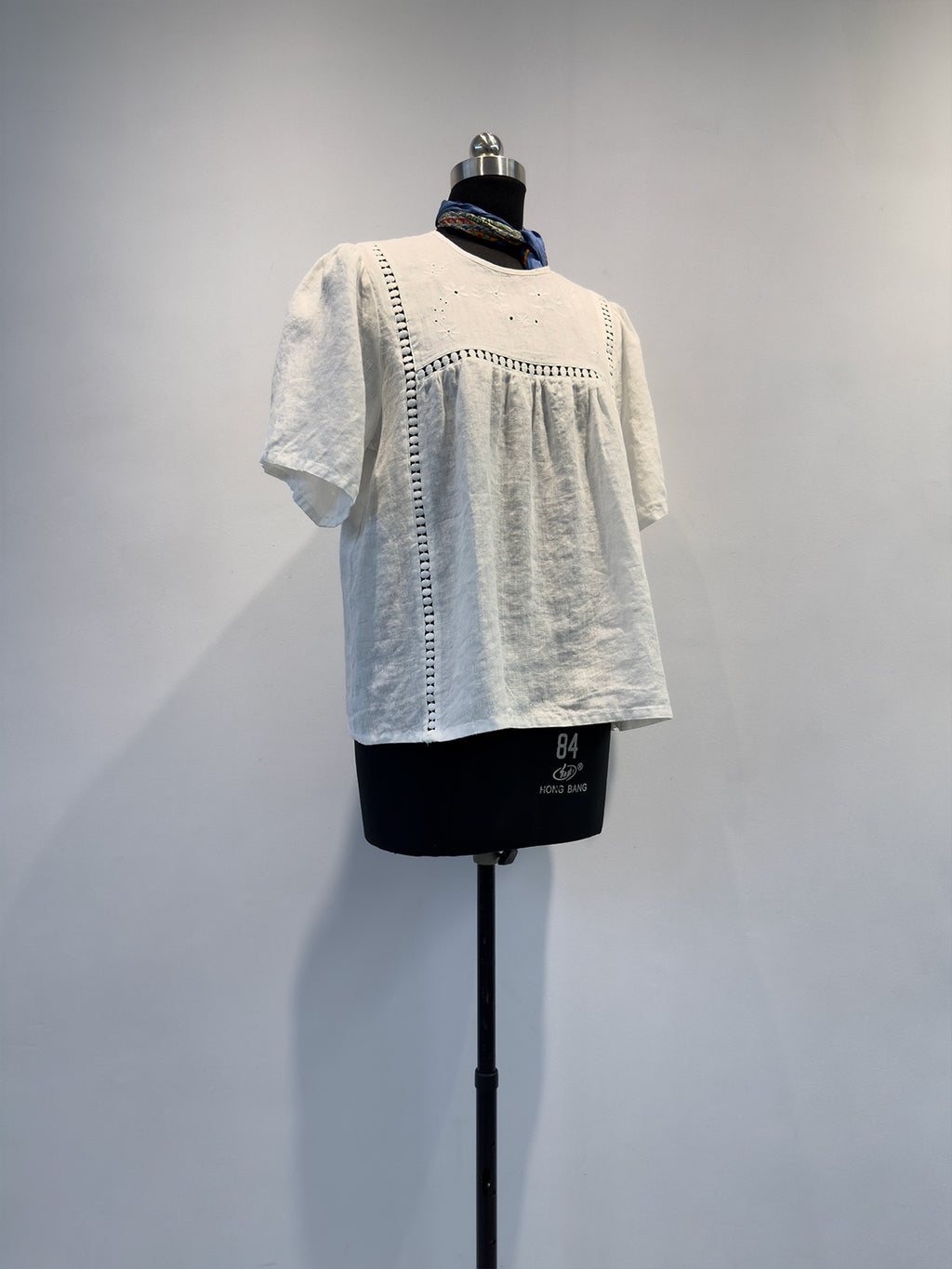 Embroidered Hollow-Out Linen Shirt For Women