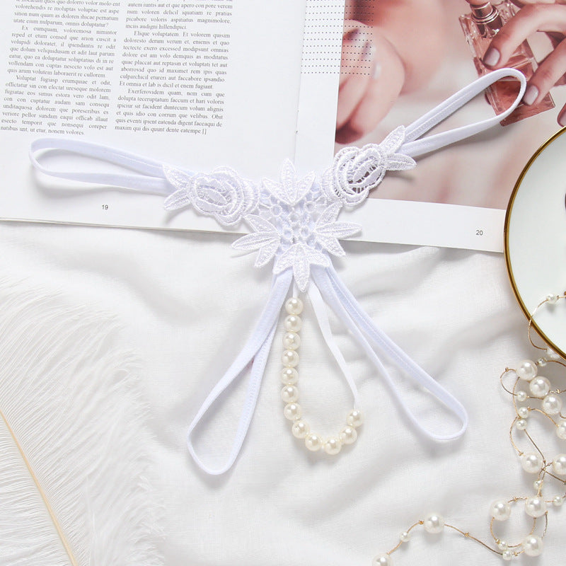 Women's Hollow Embroidered Pearl Underwear