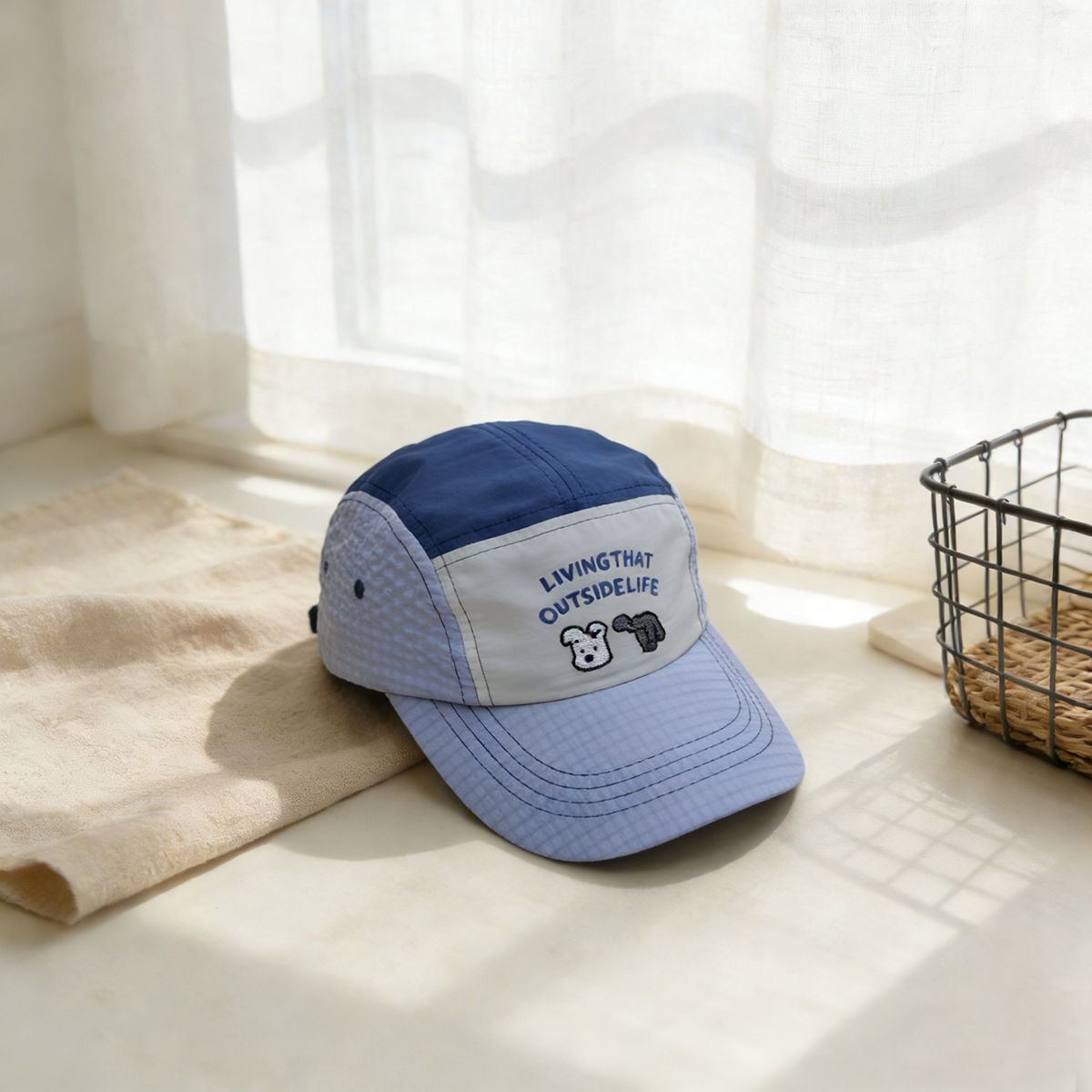 Children's Multi-color Striped And Checked Patterned, With Numerous Letters And Cartoon Animals, Embroidered Baseball Cap For Casual Outings And Shopping.